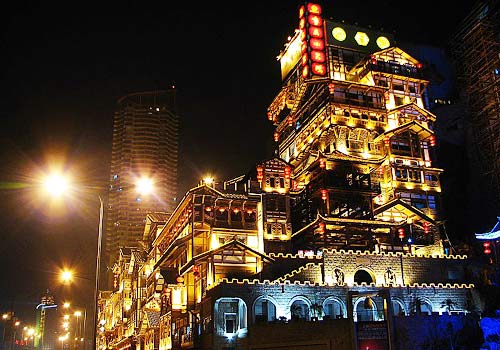 夜重庆的诱惑 洪崖洞的民族风情2