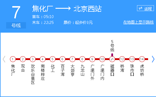 北京地铁7号线线路图曝光