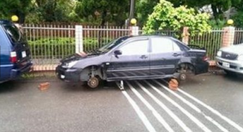 一觉醒来车轮被偷