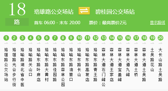 武汉18路公交车路线1