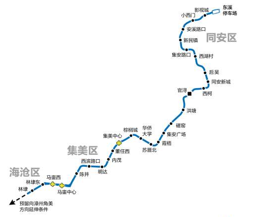 厦门地铁6号线线路规划图1