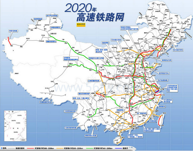 中国高铁基本线路图1