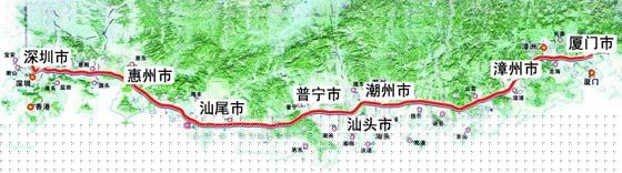 厦深高铁线路图及站点分布1