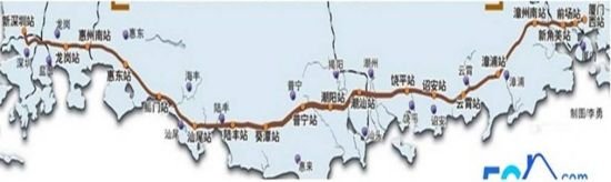 厦深高铁线路图规划1
