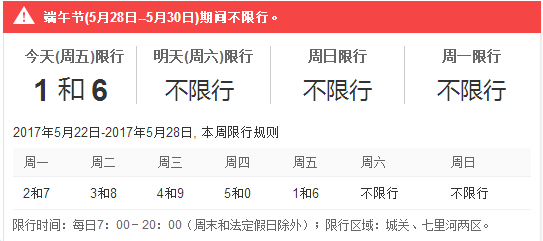 2017端午节兰州机动车限行吗1