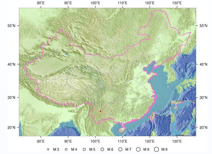 云南省楚雄彝族自治州元谋县3月7日发生2.8级地震1
