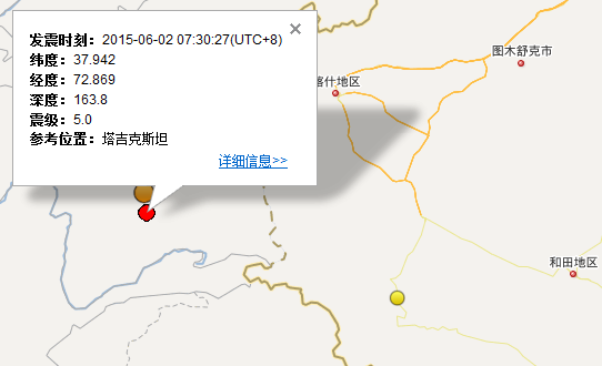 塔吉克斯坦5.0级地震1