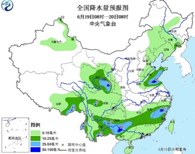 6月19日福建省暴雨黄色预警1