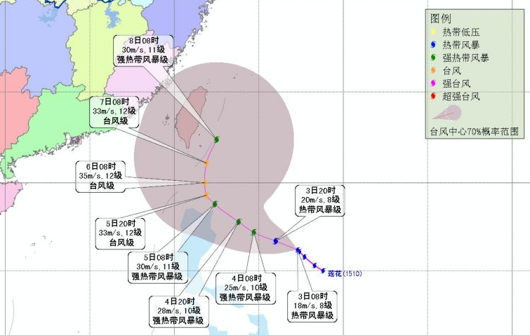 2015年第10号台风莲花最新消息1