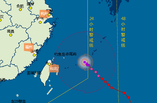 台风灿鸿预计登陆福建福鼎到浙江象山一带沿海1