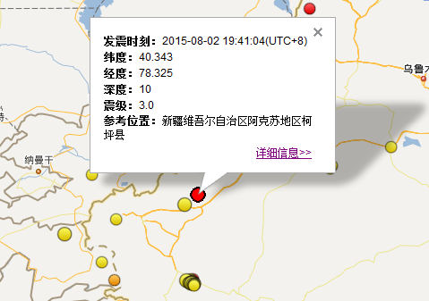新疆柯坪县发生3.0级地震1