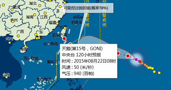 第15号台风天鹅实时路径图1