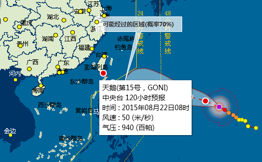 第15号台风天鹅走向1