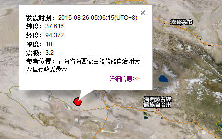 8月26日青海海西地震最新消息1
