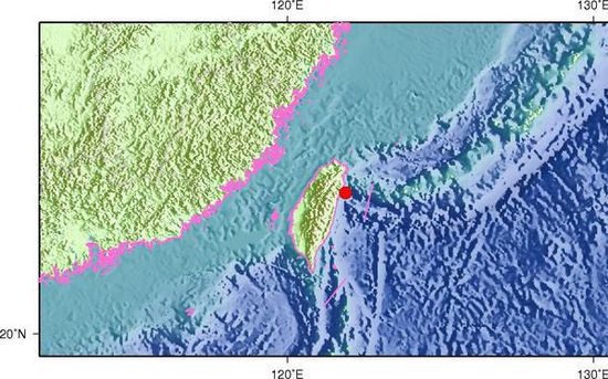 台湾花莲县附近海域发生4.4级地震1