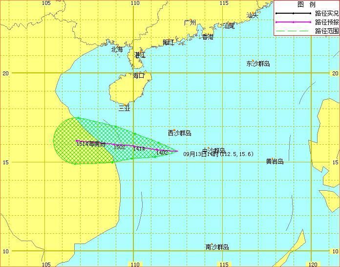 2015年第19号台风环高最新路径图1
