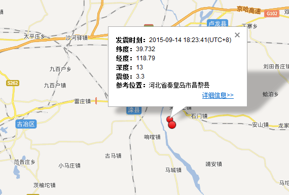 9月14日河北秦皇岛昌黎县地震最新消息2