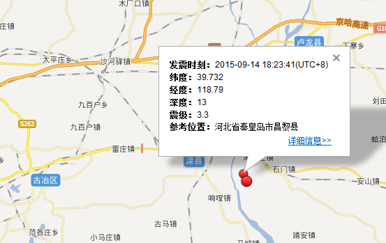 河北省秦皇岛昌黎县地震最新消息2