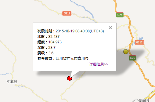 2015年10月19日青川县地震最新消息1