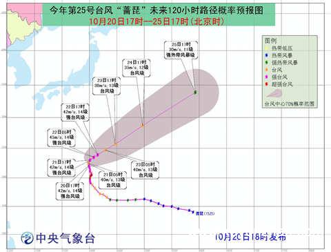 “蔷琵”向北偏东方向缓慢移动1