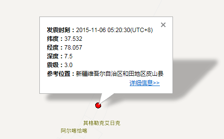 2015年11月6日新疆地震最新消息1