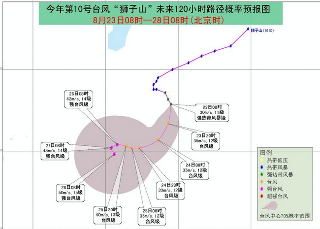 2016年第10号台风狮子山登陆地点1