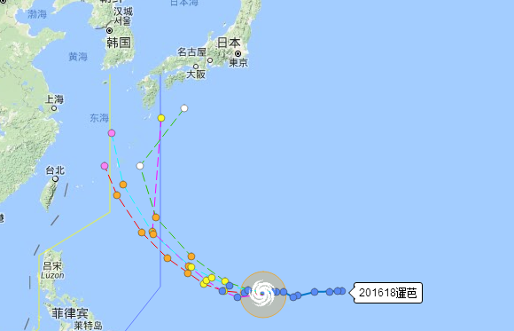 第18号台风暹芭路线1