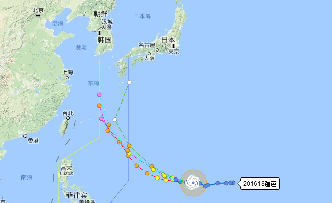 2016年18号台风路径实时发布系统1